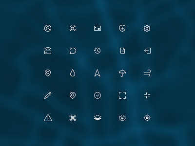 Skytango Drone App Icon Set document drone edit flat focus icon icons iconset layer location mail message settings stroke stroke icons tablet timer user warning wind
