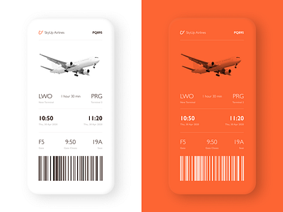 Simple Boarding Pass 2020 trend app avia boarding concept design flight friendly interface pass plane ticket ui user experience ux