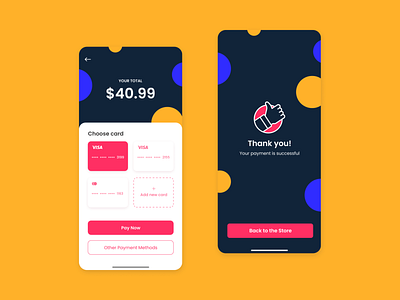 One-step Checkout 2020 trend app bank checkout credit card flat money payment shopping ui ux visa