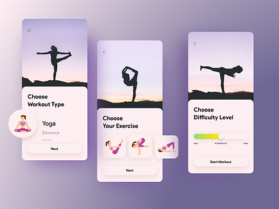 Daily Workout App 2020 trend app design fitness flat mobile mobile app neumorphic neumorphism sport app sports trainings trend ui ux workout yoga