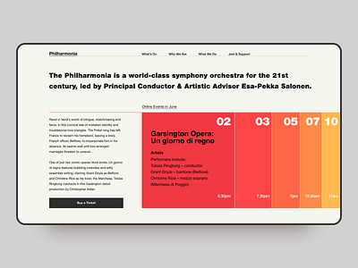 UK Philharmonia Website Concept 2020 trend animation app bauhaus concept design flat grid typography ui ux web website