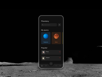 Mobile App – Planet Scanner Dark UI Concept 2020 trend animation app dark app dark ui design flat mobile mobile app mobile app design mobile design mobile ui planet scan space ui ux video