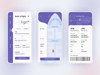 Ticket Booking App Concept 2020 trend app booking design flat flight flight search mobile product design ticket ui ux