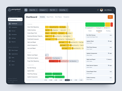 Persystent Suite – Schedules on Dashboard 2020 trend bar chart clean ui dashboard dashboard ui design flat schedule timeline ui ux web web design webdesign website