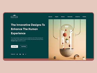 Interior Design Studio Website Concept animation design flat memphis style minimalistic modern trendy ui ux web web design webdesign website