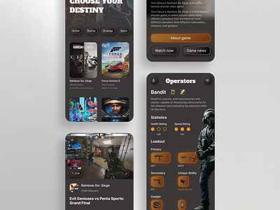 Streaming Platform for Gamers Concept app design game gamers mobile platform streaming ui ux video