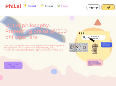 Phil.ai : Search Engine for philosophy icon ui ux vector