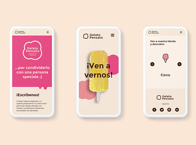 Gelato Pensato branding food food illustration icecream illustration web design website