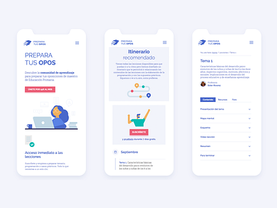 Illustrations and responsive design for an Online Academy