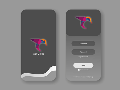 Hover app design flat illustration illustrator minimal ui ux