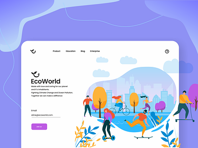 EcoWorld branding design flat illustrator minimal ui ux website