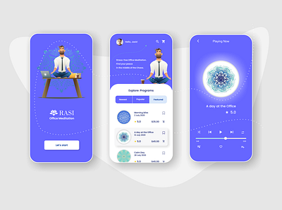 Find your peace new app blue branding design flat icon illustrator logo meditation minimal office ui ux yoga