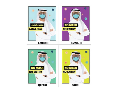 No Mask No Entry vector art for GCC countries corona covid covid19 emirates gcc health kuwait mask qatari safety saudi