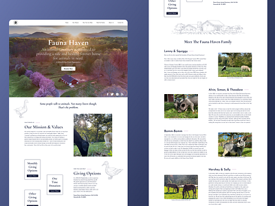 Web Design / Fauna Haven Animal Sanctuary figma figma design illustration non profit redesign ui ux visual design web design