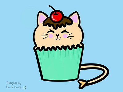 CUPCAT animation cupcake cupcat cutedraws illustration