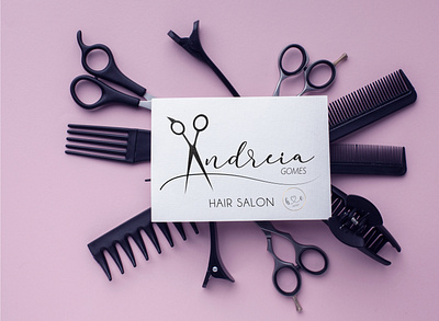 Hair Salon Logo Desgin - Andreia Gomes Hair Salon beauty salon brand brand design branding design hair salon hair salon logo illustrator logo logodesign photoshop vector