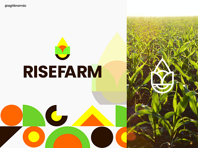 rise farm logo branding concept farm geometric illustration logo simple