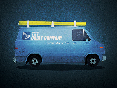 The Cable Company illustration movie popculture poster thecableguy van vehicle