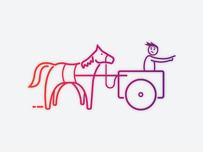 The Cart horse illustration line