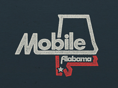 MOB AL alabama city logo mobile retro skillshare southern type usa