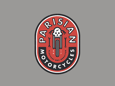 Parisian Motorcycles badge branding logo moto motorcycle skull