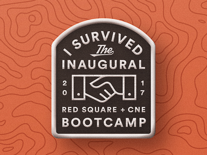 RS+CNE minimal handshake logo badge lockup patch