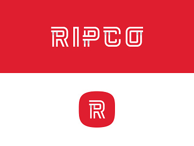 RIPCO branding custom type icon inline logo logotype r shadow wordmark