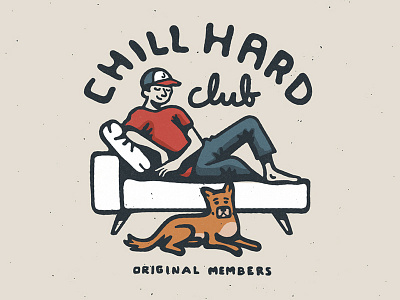 The Club badge blob brush club dog hand drawn illustration lettering
