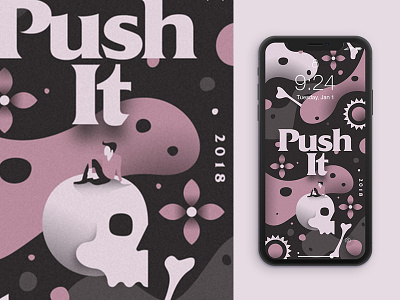 Push It illustration new year skull