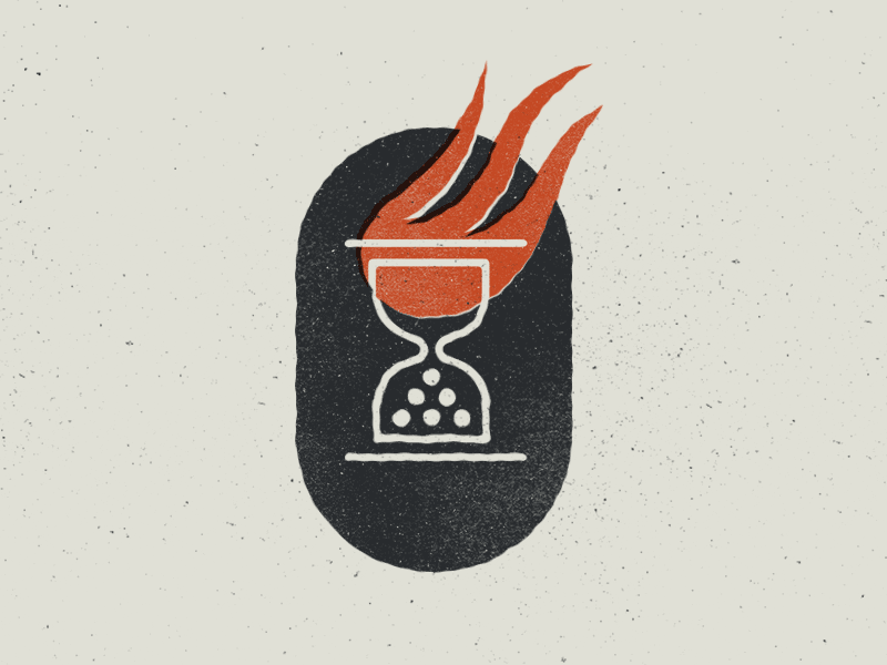 Time's Up fire flames grit icon logo time