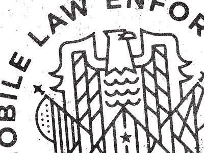 Mobile (AL) Law Enforcement Foundation badge crest eagle grit law enforcement line work logo moonlike officer police