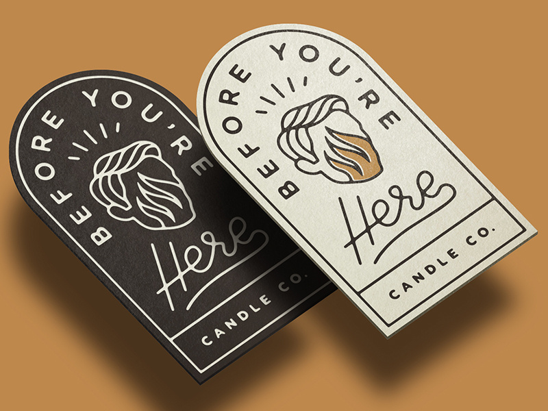 BYH Label script flame candle label logo branding