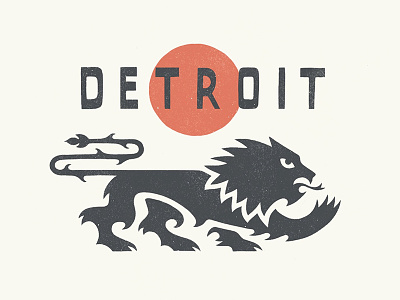 Detroit Sports Cats detroit hand drawn hand lettering heraldry lettering lion logo woodblock style