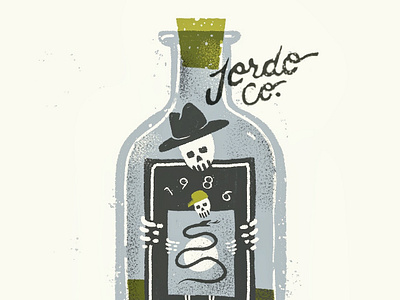 Sept. '86 1986 bottle doodle grit illustration ipad label procreate skeleton snake texture