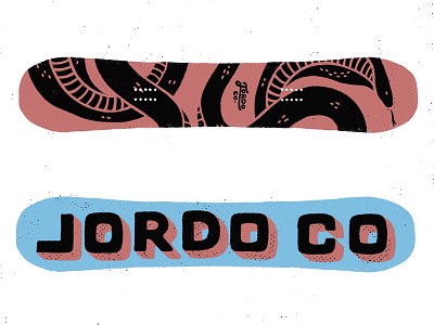 Jordo Co Snek on a Snowboard cobra handdrawn handlettering illustration jordoco lettering procreate snowboard texture