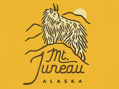 Juneau alaska apperal goat illustration juneau mountain tshirt