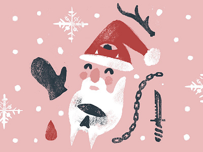 Impish or Admirable christmas drawing gritty holidays illustration jordoco procreate santa skull texture