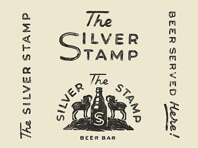 The Silver Stamp bar beer bighorn branding logo nevada sheep silver texture vintage