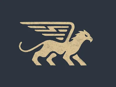 Grif bolt branding griffin illustration logo mark wing wings