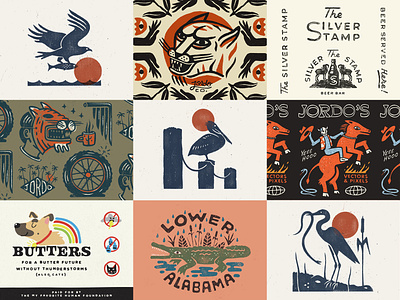 Nine Dribbbs from '19 19 2019 animals branding doodles drawing illustration logo top9 wildlife