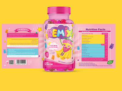 Remix Kids Multivitamin Gummies - Packaging Design