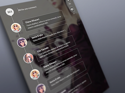 Write your comment app avatar chat comment fashion interface like ui ux web