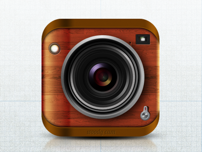 Woody Cam app brown camera icon ios lens texture wood