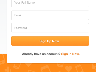 Sign Up button clean login modal orange purple sign up ui user interface web web design wip