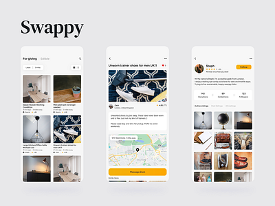 Swappy · Neighbourhood sharing concept