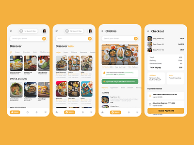 Food Delivery Concept adobe xd app dailyui food delivery mobile ui ux