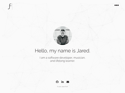 Jared Forth | Homepage css flat javascript js minimalist particles type ui ux web web design