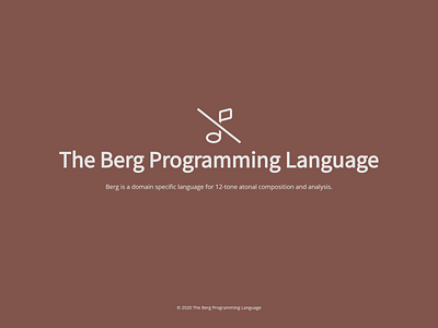 The Berg Programming Language Landing Page css flat landing page minimalist programming language web web design