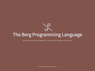 The Berg Programming Language Landing Page