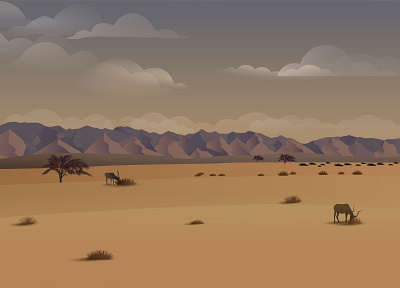 Israeli Desert adobe illustrator desert illustration landscape vector